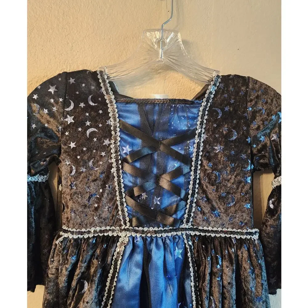 Spirit Halloween Girls SZ Small Witch Costume Cape Hood Magic